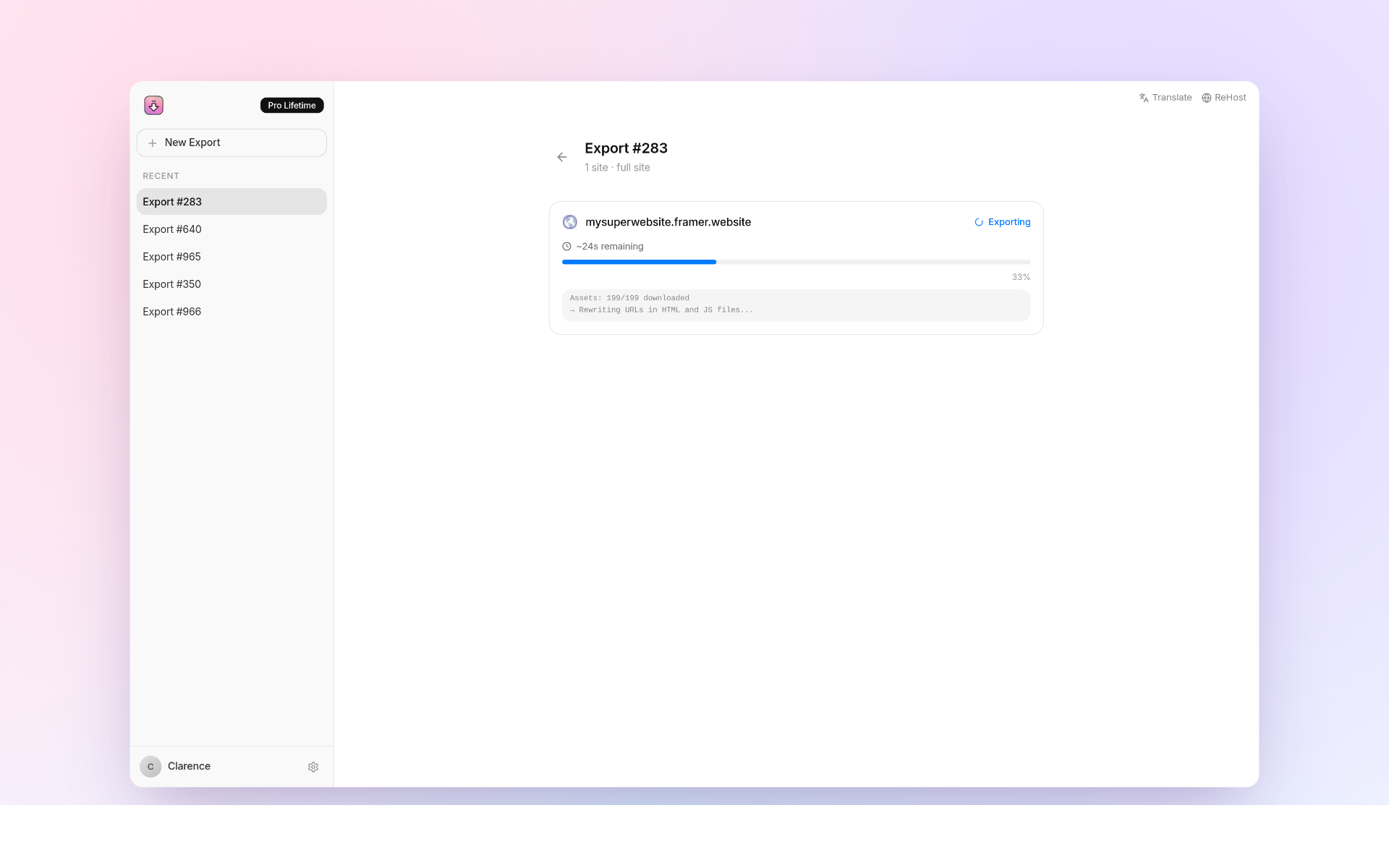 NocodeXport desktop screenshot 2